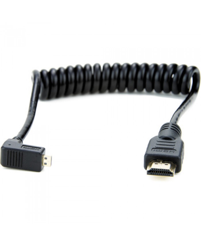 Atomos Right-Angle Micro to Full HDMI Coiled Cable 30cm