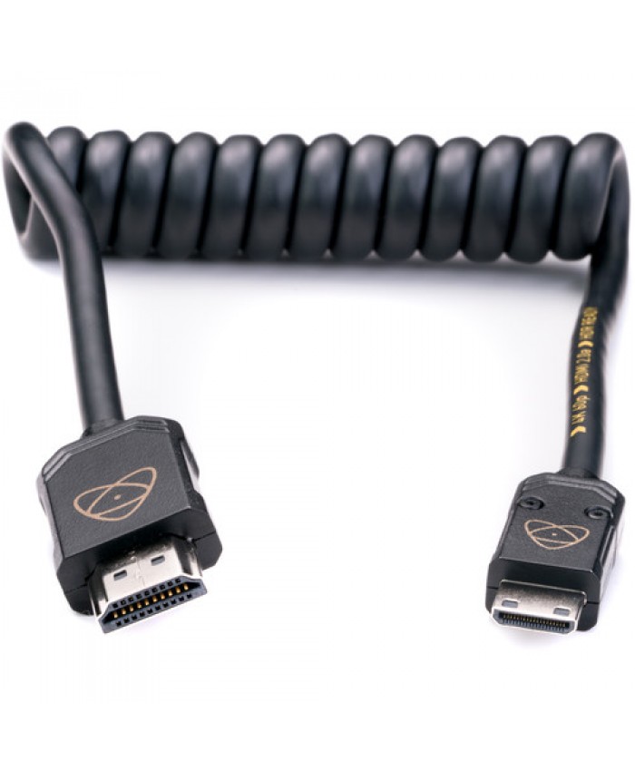 Atomos AtomFLEX HDMI (Type-A) Male to Mini-HDMI (Type-C) Male Coiled Cable 30cm to 60cm