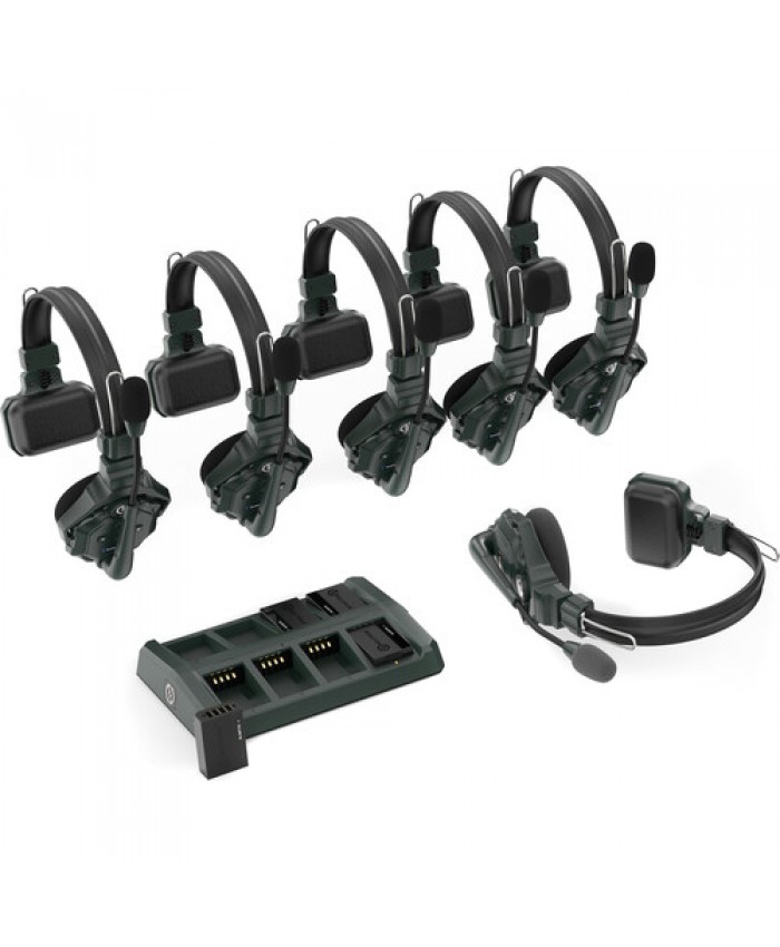 Hollyland Solidcom C1-6S Full-Duplex Wireless DECT Intercom System with 6 Headsets (1.9 GHz)