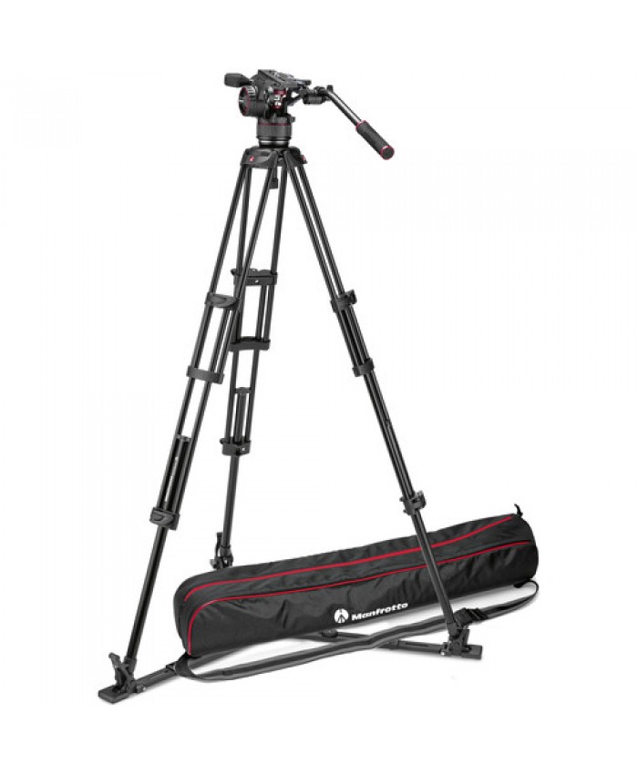 Manfrotto Nitrotech N8 Video Head & 546GB Pro Tripod with Ground-Level Spreader