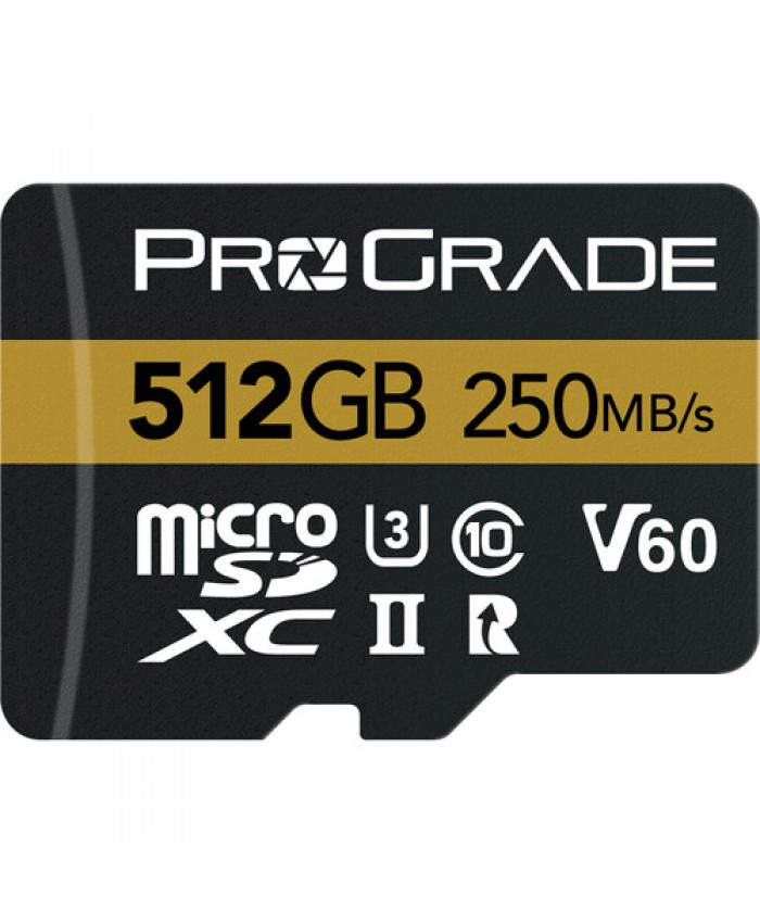 ProGrade Digital 512GB UHS-II V60 microSDXC Memory Card with SD Adapter