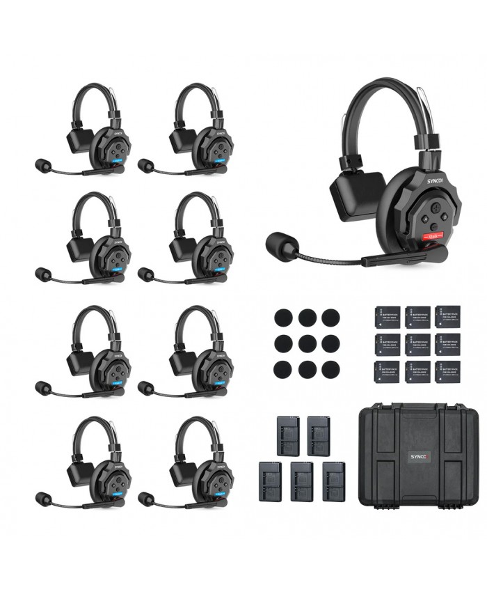 Synco X-Talk X9 Wireless Intercom System with 9 Single-Ear Headsets (2.4 GHz)