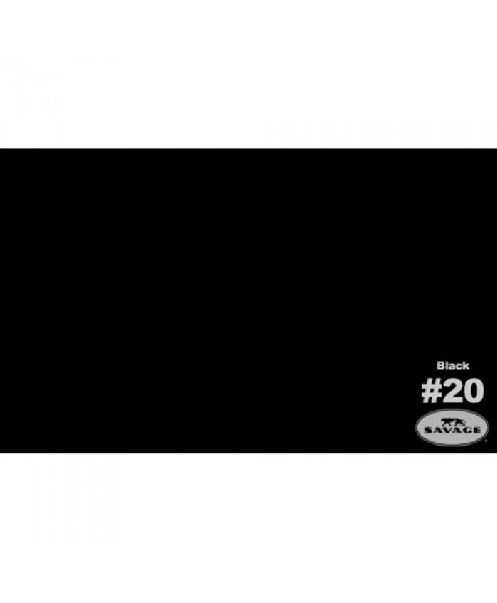 Savage Widetone Seamless Background Paper #20 Black 2.7m