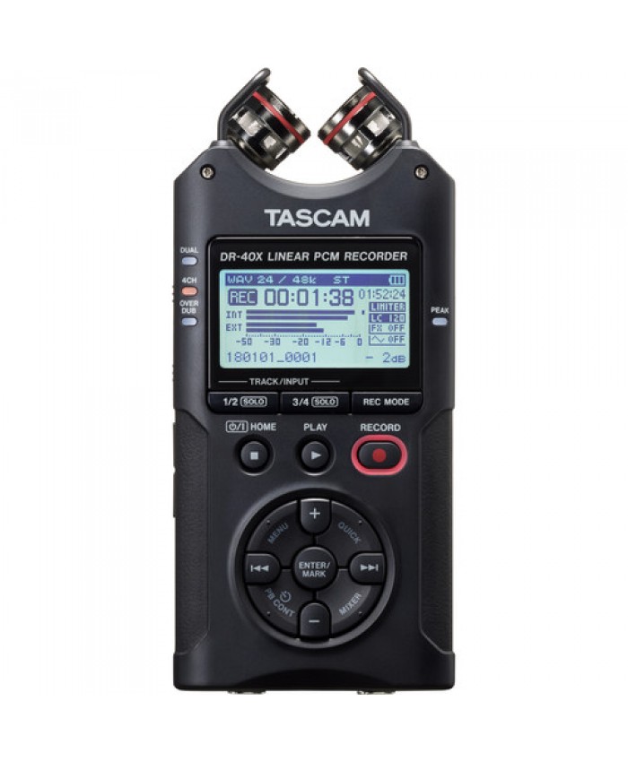 Tascam DR-40X 4-Channel / 4-Track Portable Audio Recorder and USB Interface with Adjustable Mic