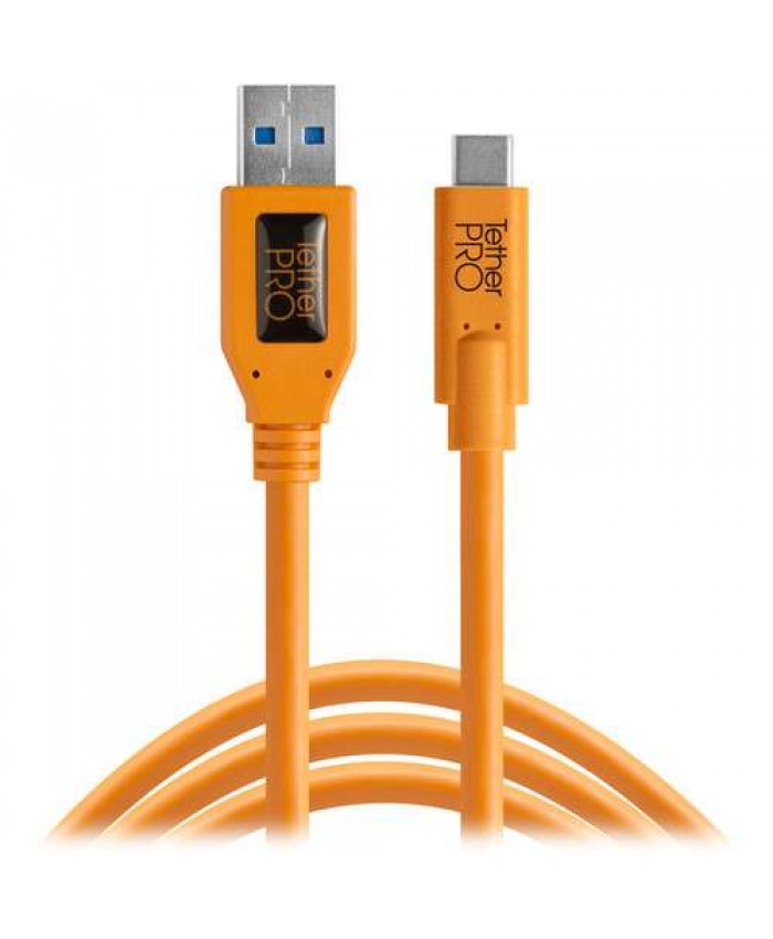 Tether Tools TetherPro USB Type-C Male to USB 3.0 Type-A Male Cable CUC3215-ORG