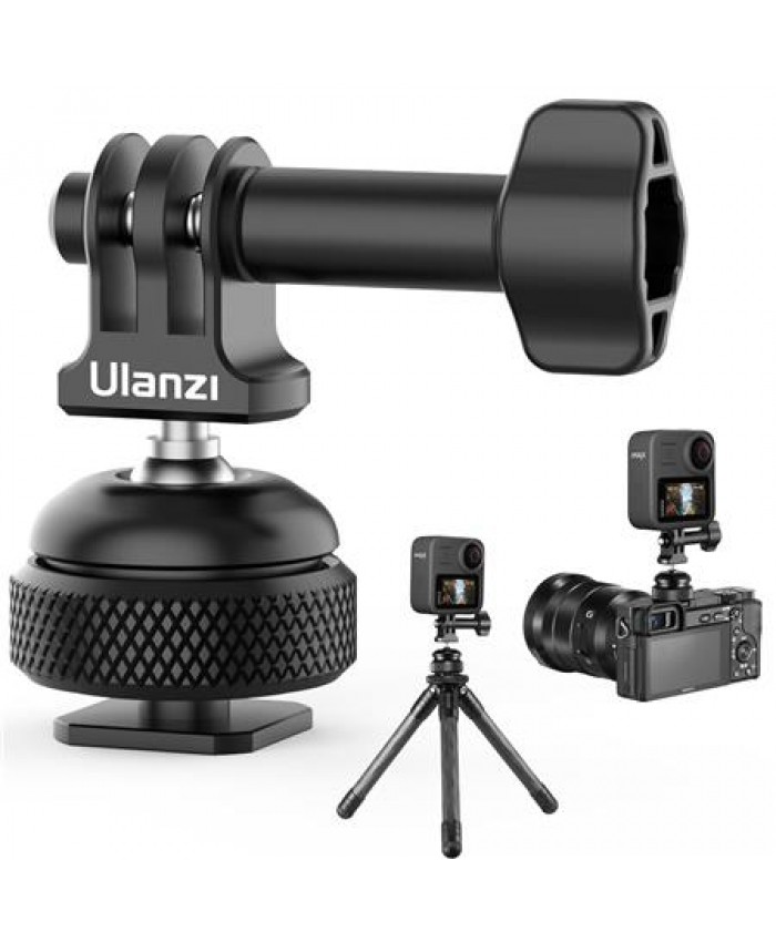 Ulanzi GP-6 Action Camera Cold Shoe Mount Adapter with 360 Degree Rotation Ball Head