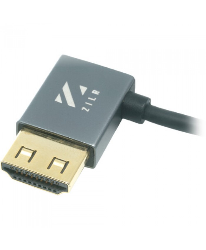 ZILR ZRHAA14 Hyper-Thin High-Speed HDMI Secure Cable with Right-Angle Connector and Ethernet 