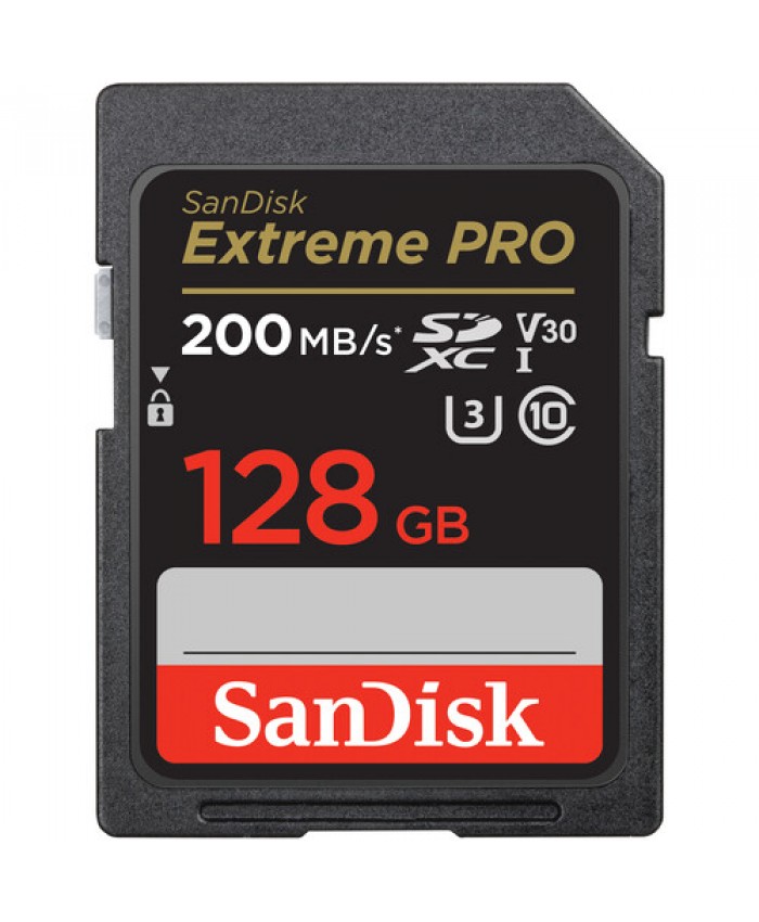 SanDisk 128GB Extreme PRO UHS-I SDXC Memory Card 200MB