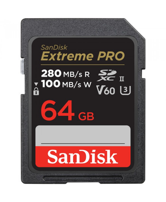 SanDisk 64GB Extreme PRO v60 UHS-II SDXC Memory Card