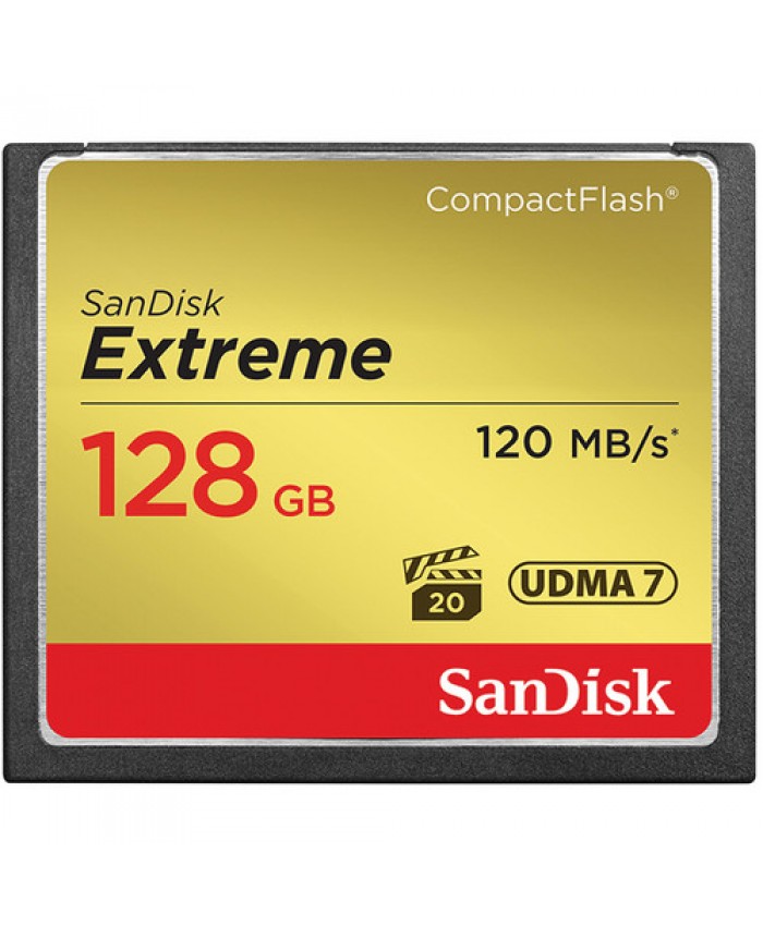 SanDisk Extreme 128GB CompactFlash Memory Card  120 MB/s