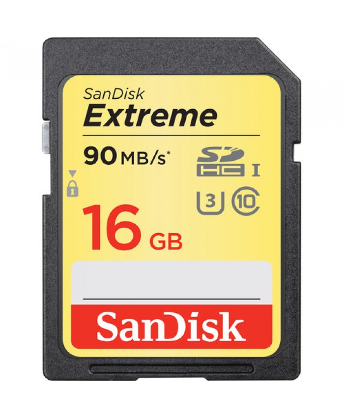 SanDisk 16GB Extreme UHS-I SDHC Memory Card Class 10