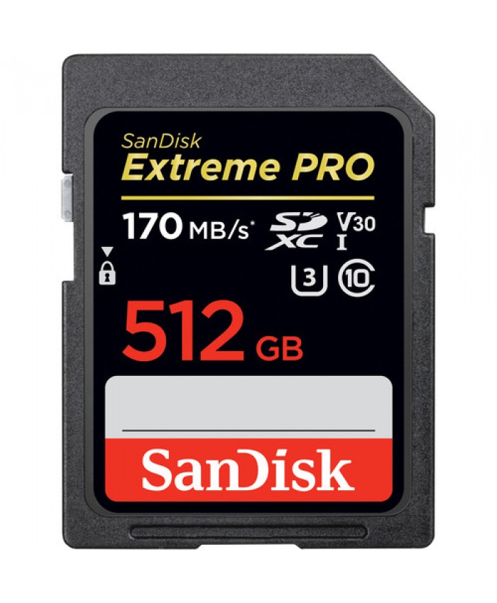 SanDisk 512GB Extreme PRO UHS-I SDXC Memory Card 170MB